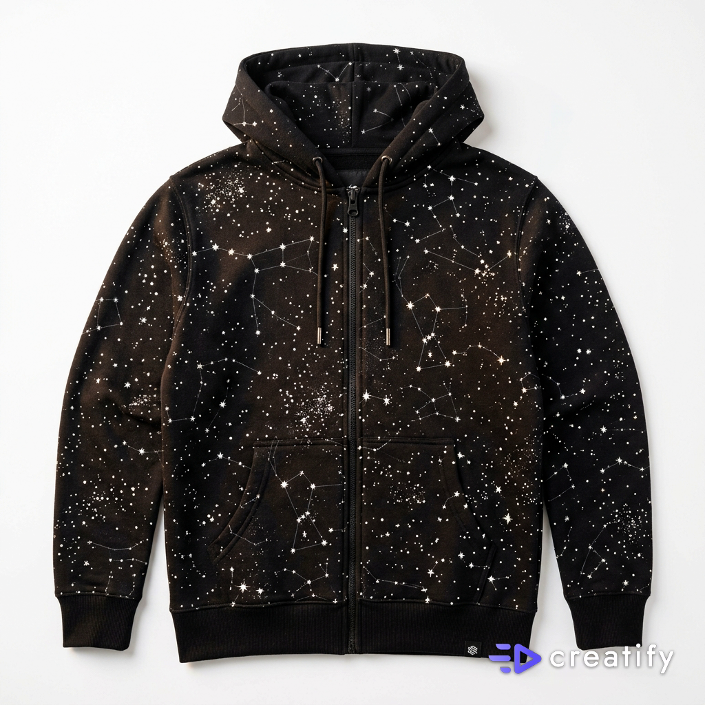 GalaxyWear_Image_09 — black hoodie constellation print